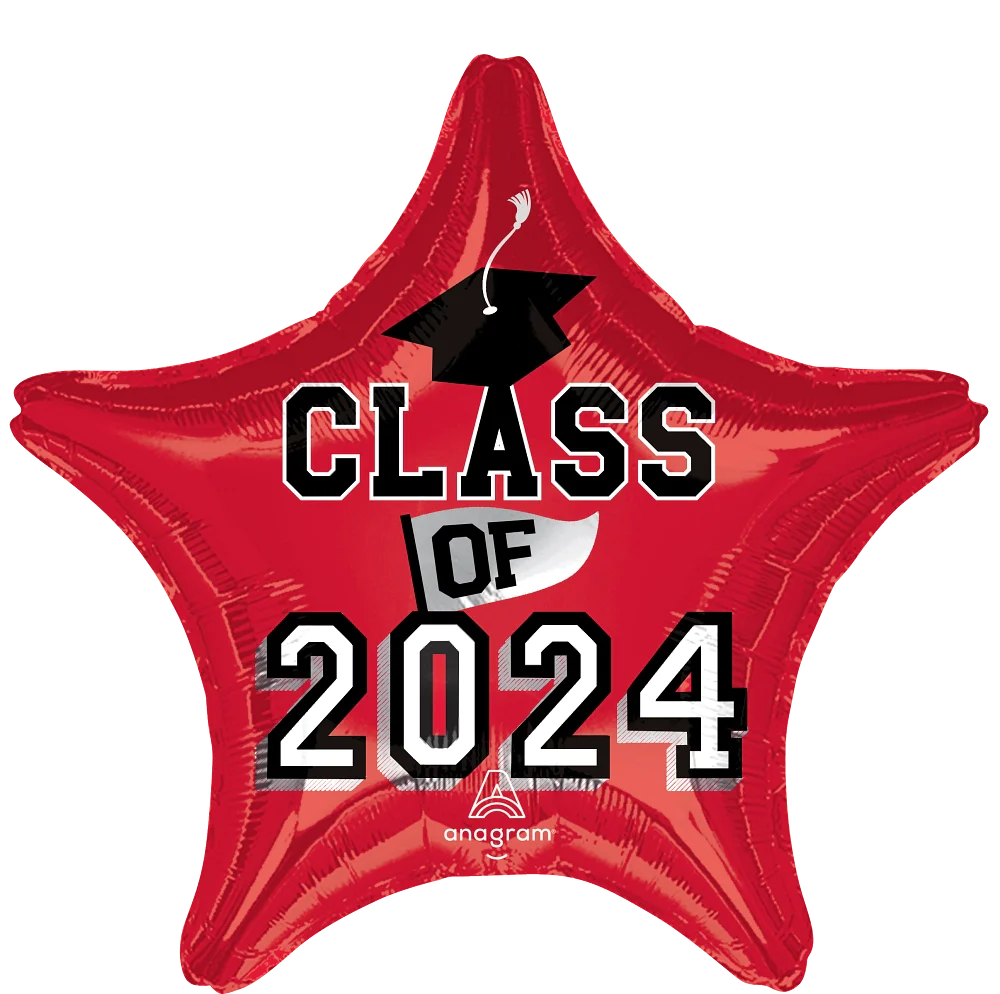 46635 Class of 2024 Red foil balloons anagram 