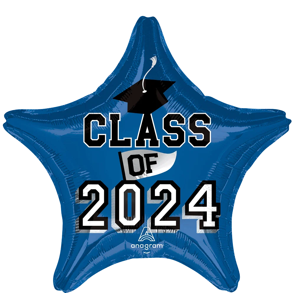 46639 Class of 2024 Blue foil balloons anagram 