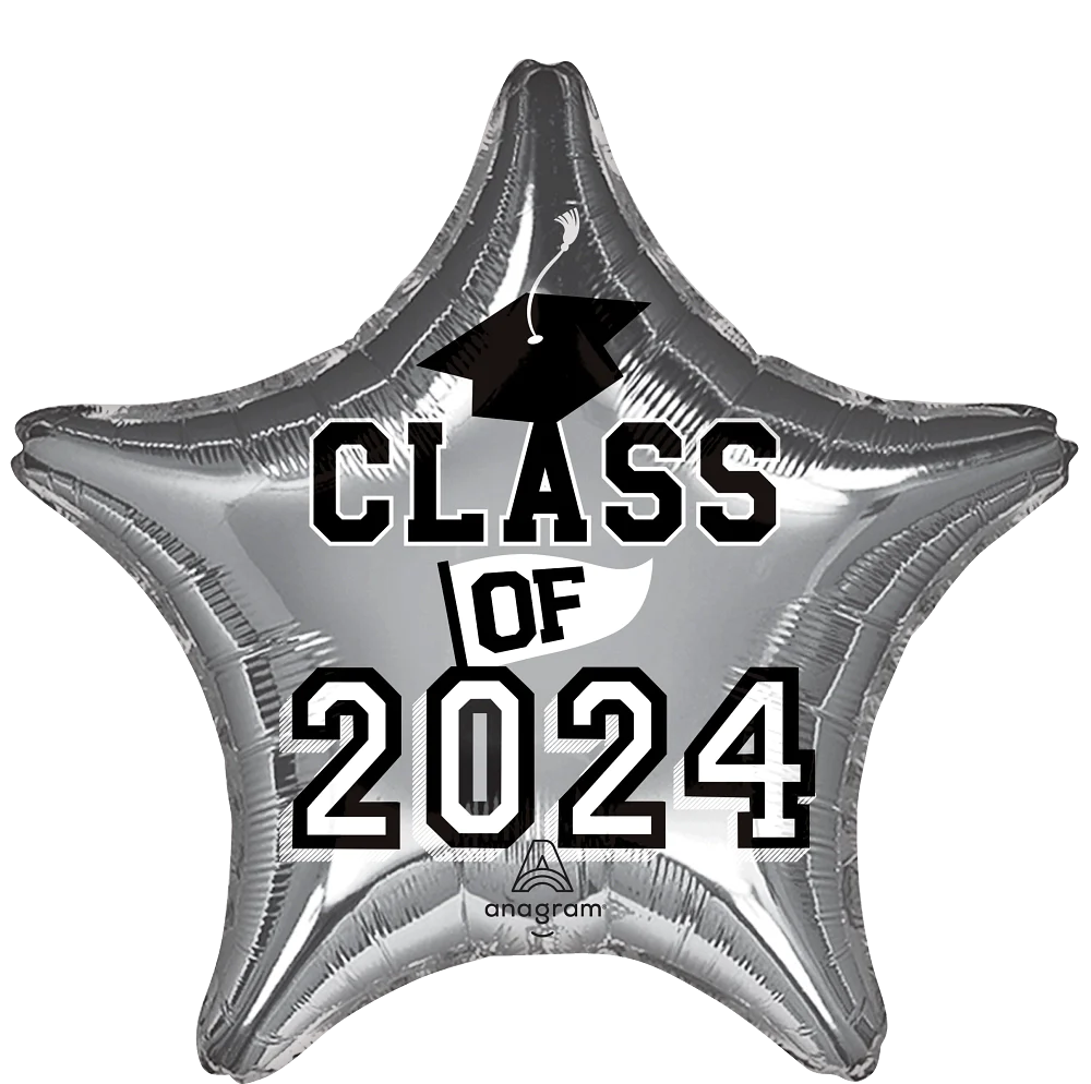 46642 Class of 2024 Silver foil balloons anagram 