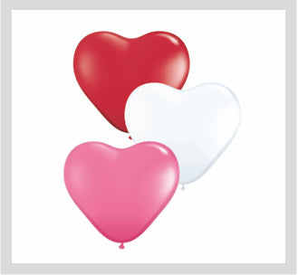 11" Heart Latex balloons (100 Count) Love Assortment