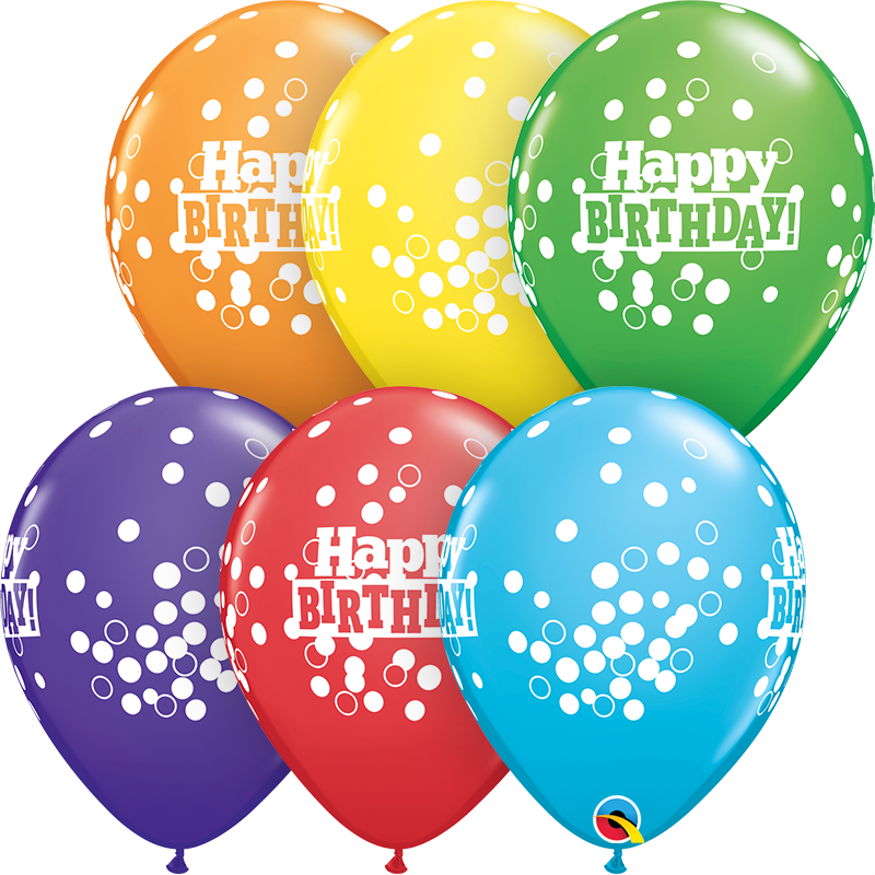 11" Bright Rainbow (50 Count) Birthday Latex Balloons