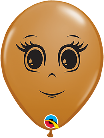 5" Mocha Brown (100 Count) Feminine Face Latex Balloons