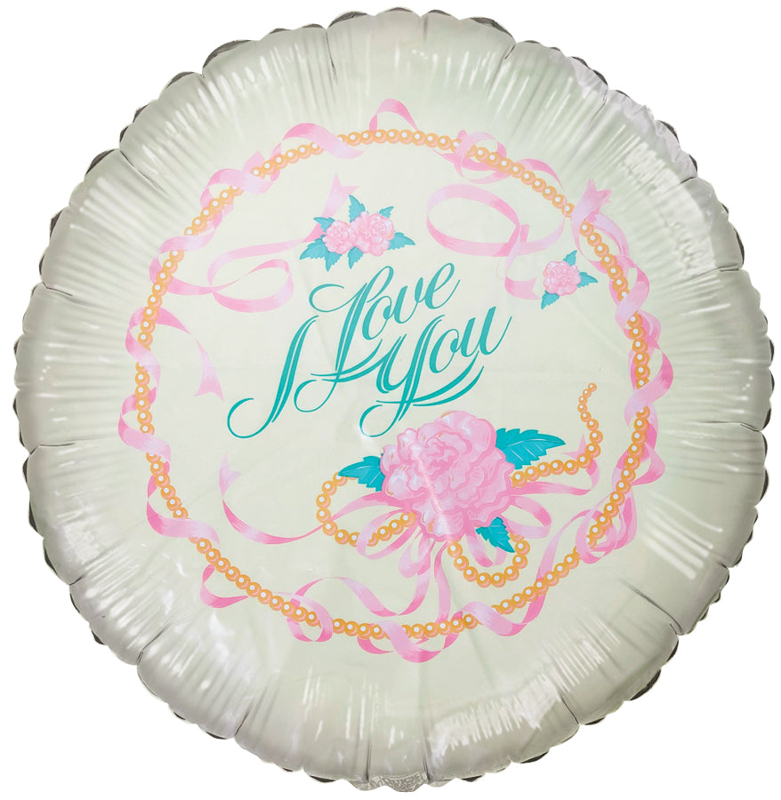 18" I Love You Ivory Foil Balloon