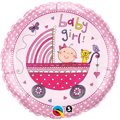 18" Rachel Ellen – Baby Girl Stroller Licensed Balloon