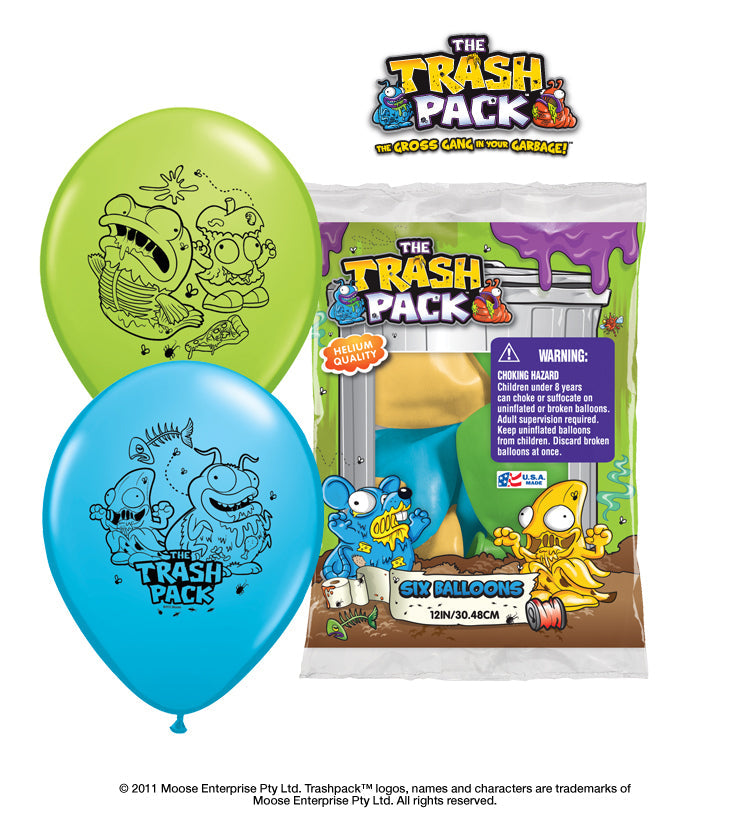 12" The Trash Pack (6 Pack) Latex Balloons