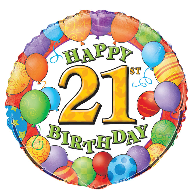 18" 21st Birthday Balloons