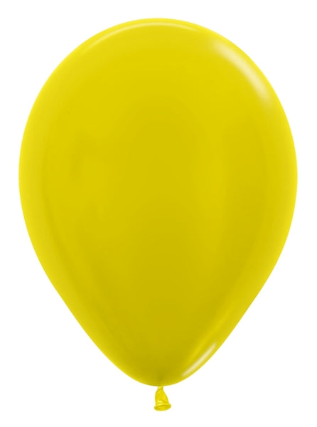 11" Latex Balloons (100 Per Bag) Metallic Yellow Betallatex