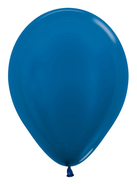 5" Latex Balloons (100 Per Bag) Metallic Blue Betallatex