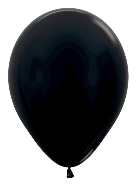 5" Latex Balloons (100 Per Bag) Metallic Black Betallatex