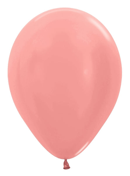 5" Latex Balloons (100 Per Bag) Metallic Rose Gold Betallatex