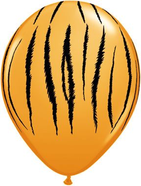 11" Tiger Stripes Orange (50 Per Bag) Latex Balloons