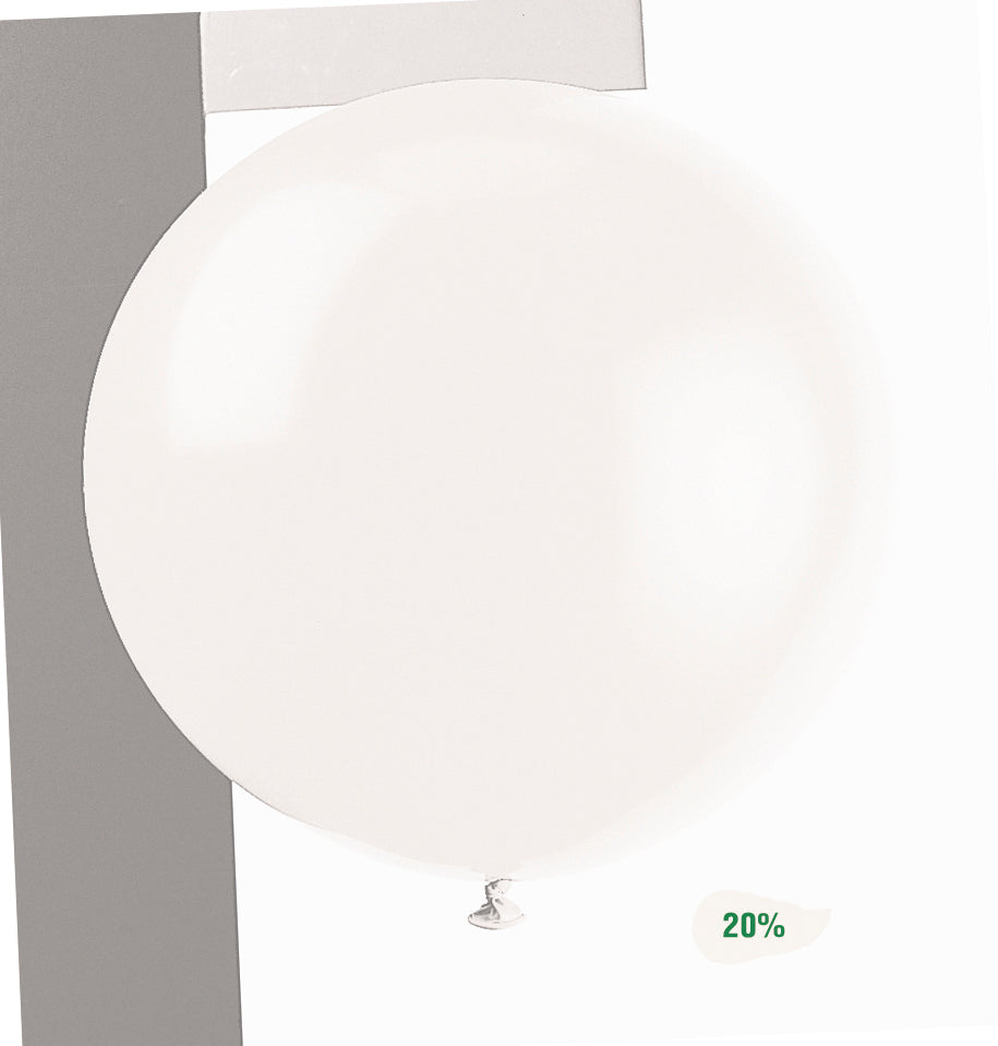 36" Standard Linen White Latex Balloons (6 Per Bag)