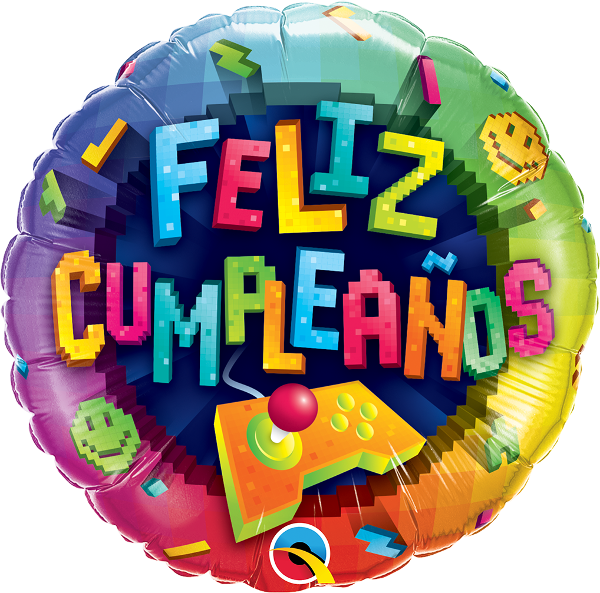 18" Feliz Cumpleaños Videogame Foil Balloon (Spanish)