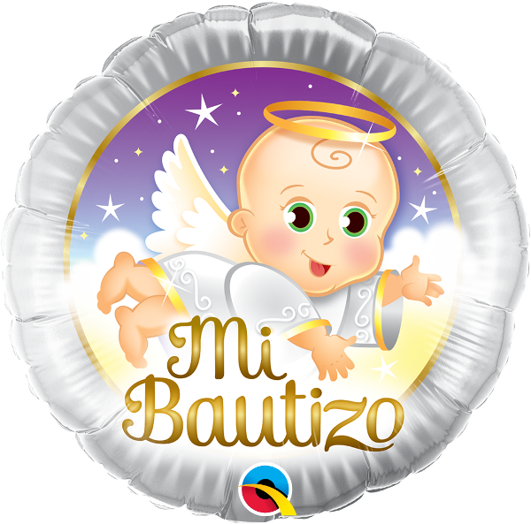 18" Mi Bautizo Angel Baby Foil Balloon (Spanish)