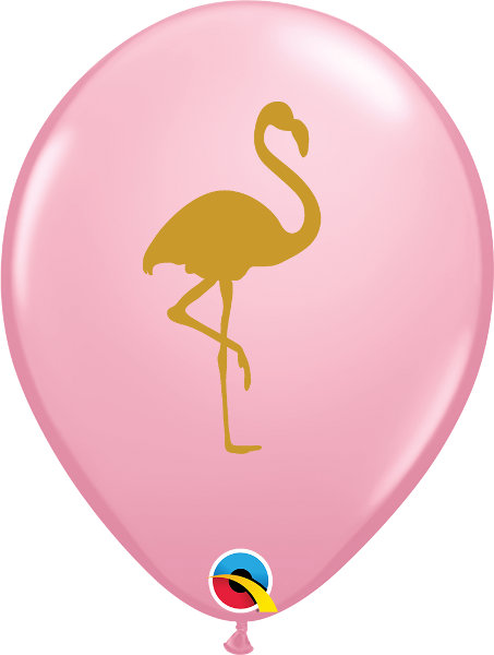 11" Golden Flamingo Latex Balloon (50 Count) Pink