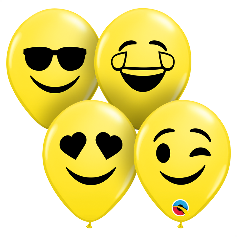 5" Smiley Faces Ast Latex Balloons (100 Count)