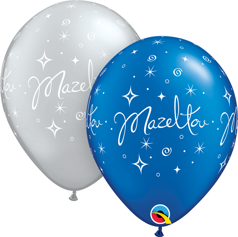 11" Mazel Tov Latex Balloons (50 Count)