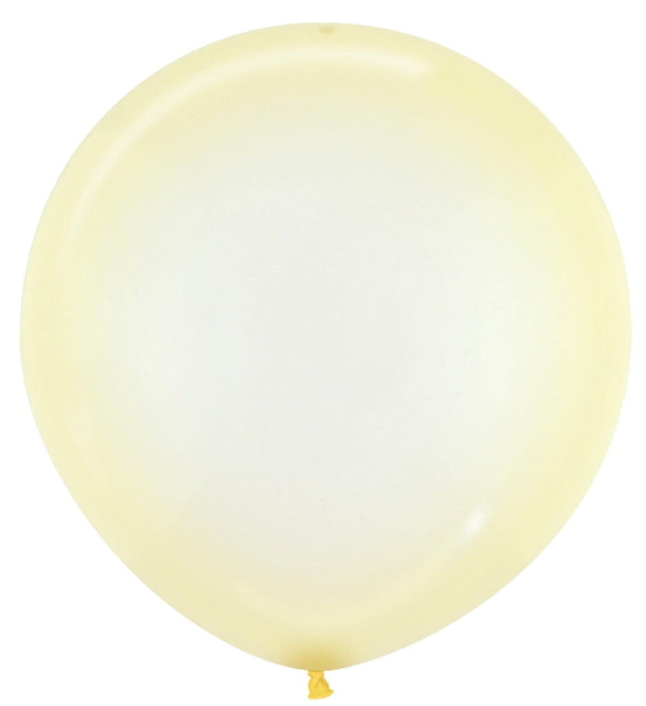 24" Betallatex Latex Balloons Crystal Pastel Yellow 10 ct