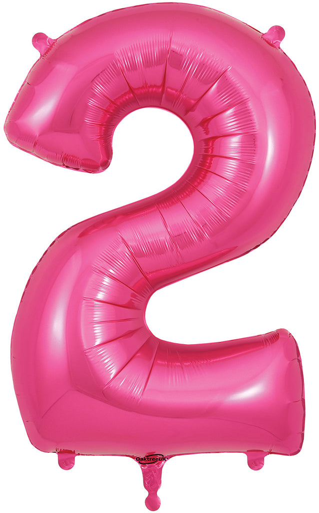 34" Number 2 Pink Oaktree Foil Balloon