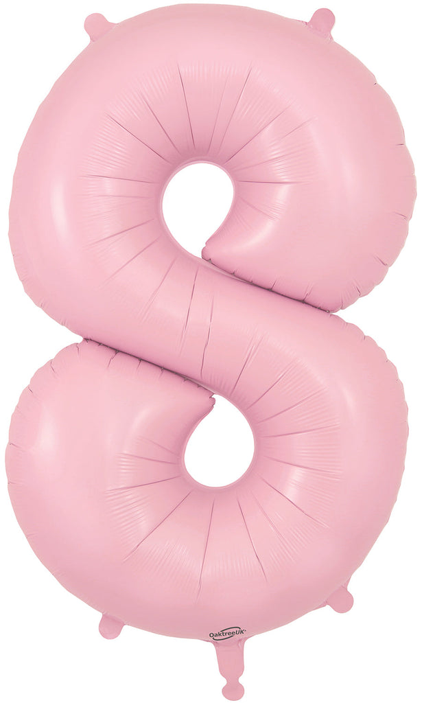 34" Number 8 Matte Pink Oaktree Foil Balloon