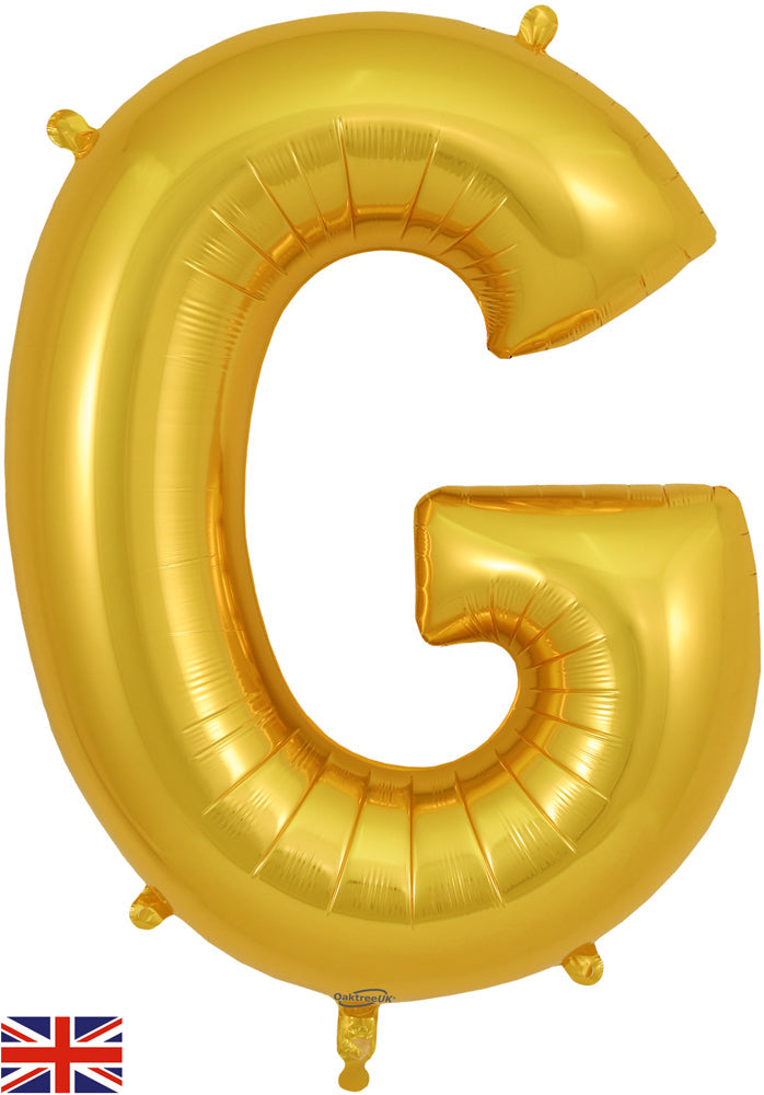 34" Letter G Gold Oaktree Brand Foil Balloon