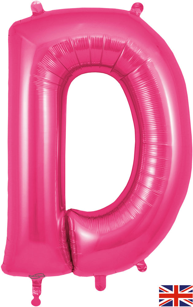 34" Letter D Pink Oaktree Brand Foil Balloon