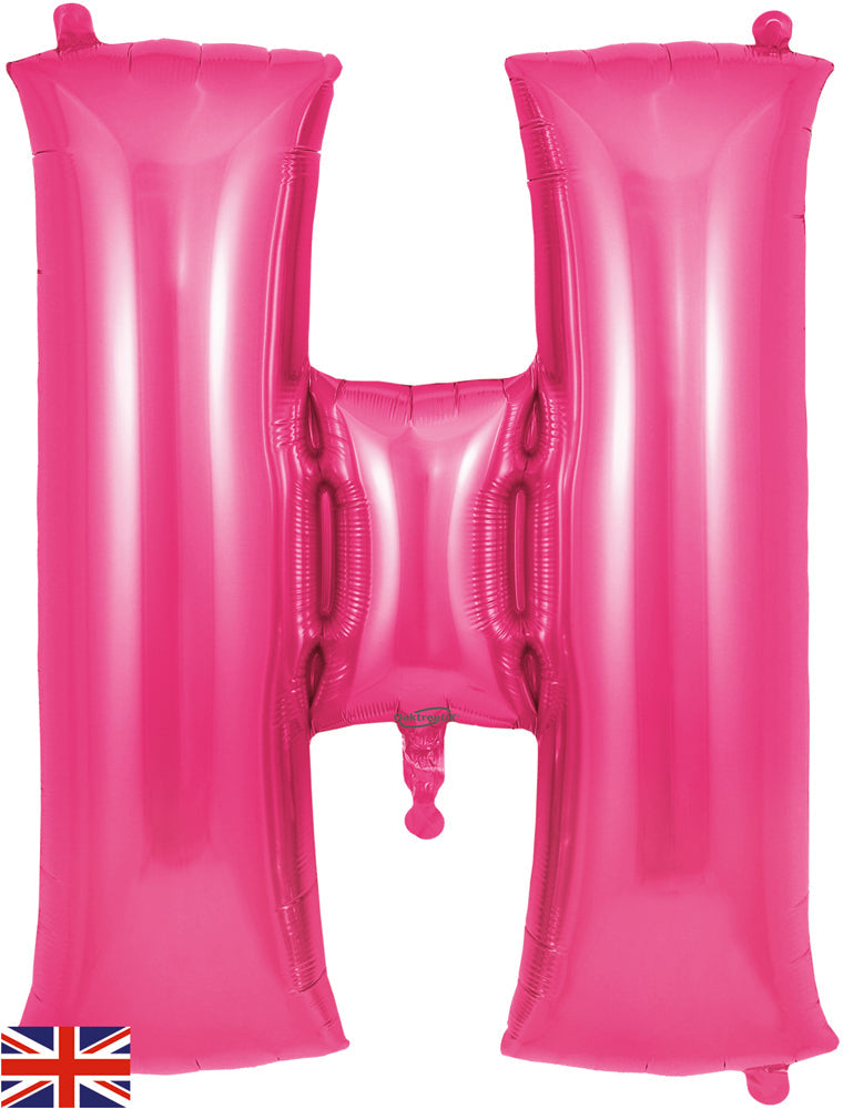 34" Letter H Pink Oaktree Brand Foil Balloon