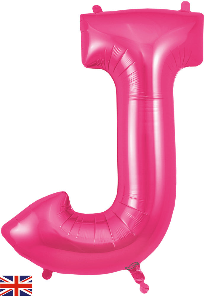 34" Letter J Pink Oaktree Brand Foil Balloon