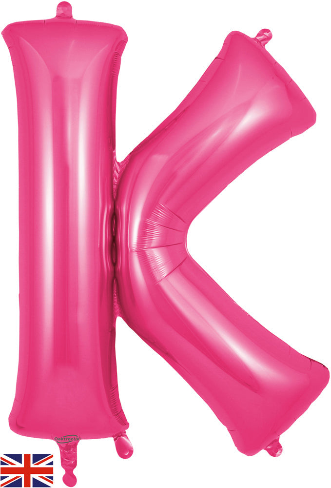 34" Letter K Pink Oaktree Brand Foil Balloon