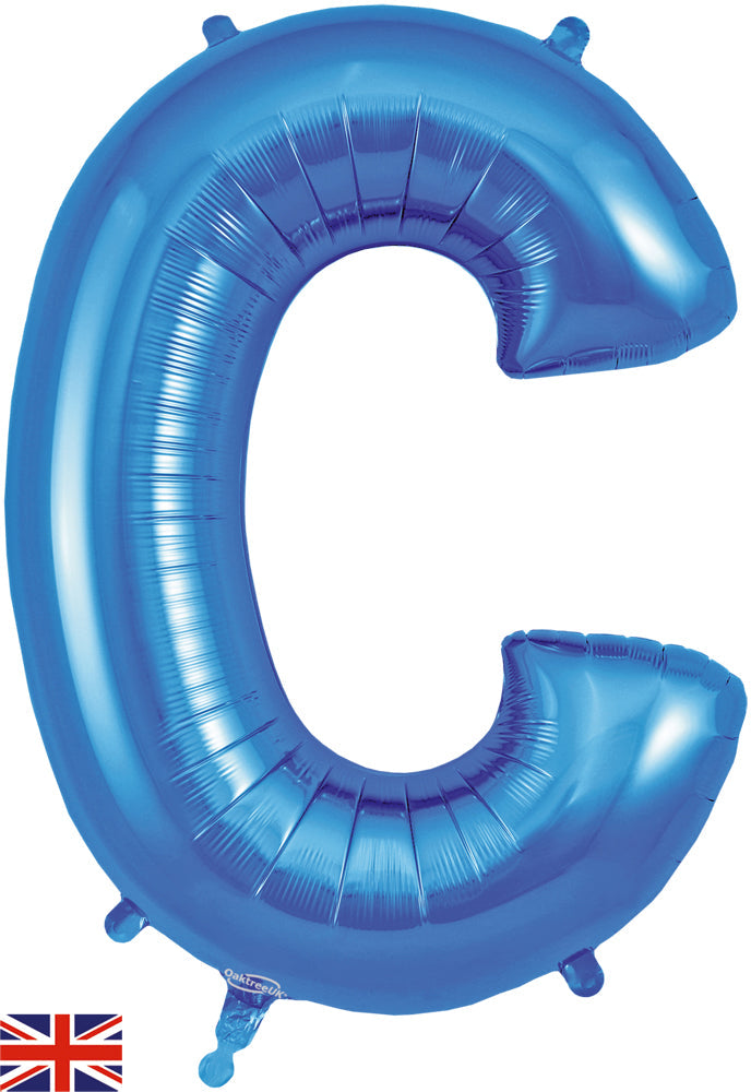 34" Letter C Blue Oaktree Brand Foil Balloon