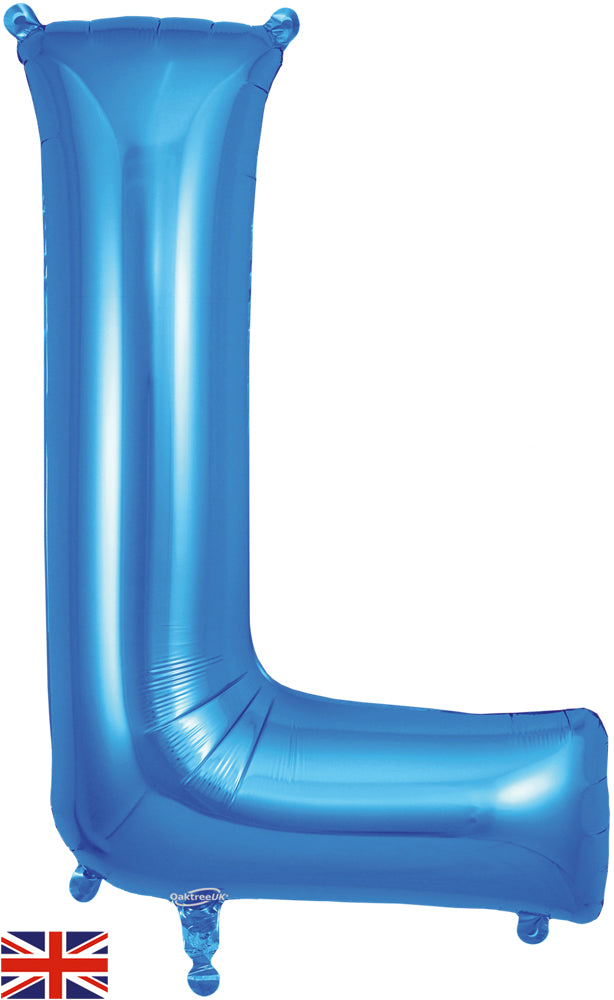 34" Letter L Blue Oaktree Brand Foil Balloon