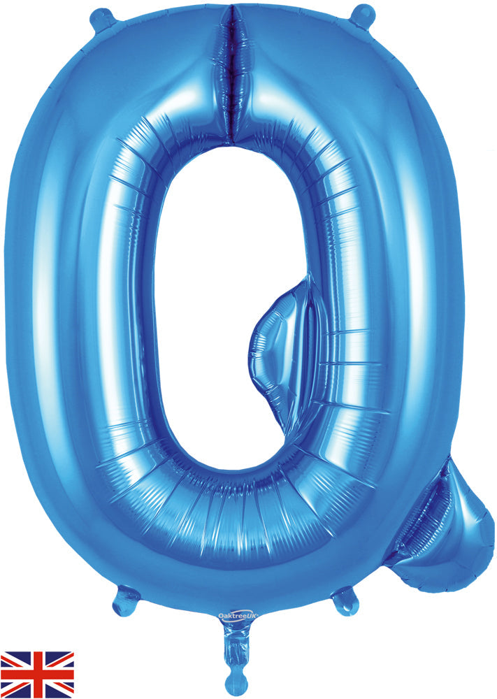 34" Letter Q Blue Oaktree Brand Foil Balloon