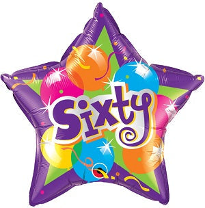 20" Sparkling Sixty Mylar Balloon