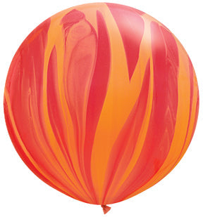 30" Red Orange Rainbow SuperAgate Balloons (2 Count)