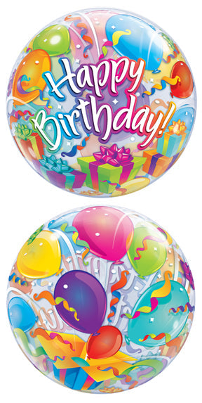 22" Birthday Surprise Plastic Bubble Balloons