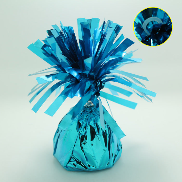 6Oz Light Blue Foil Wrapped Balloon Weight