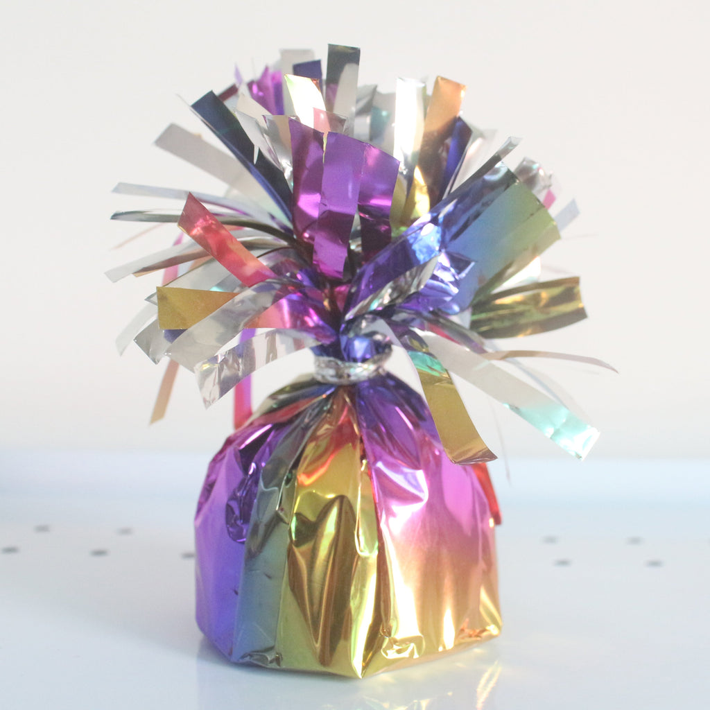 6Oz Rainbow Foil Wrapped Balloon Weight