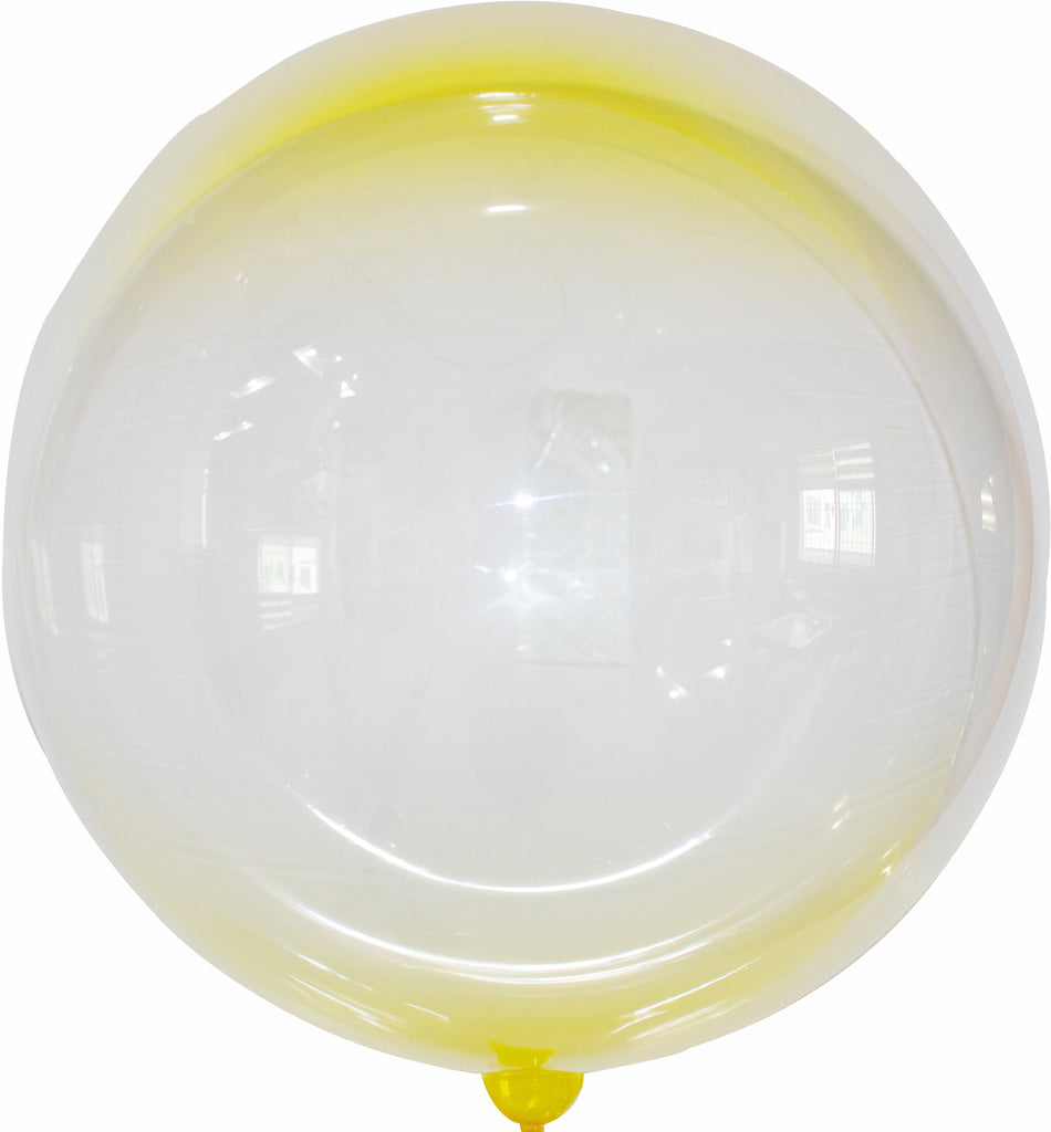 18" Gradient Colorful Bobo Balloon Yellow Prestretched (10 Per Bag)