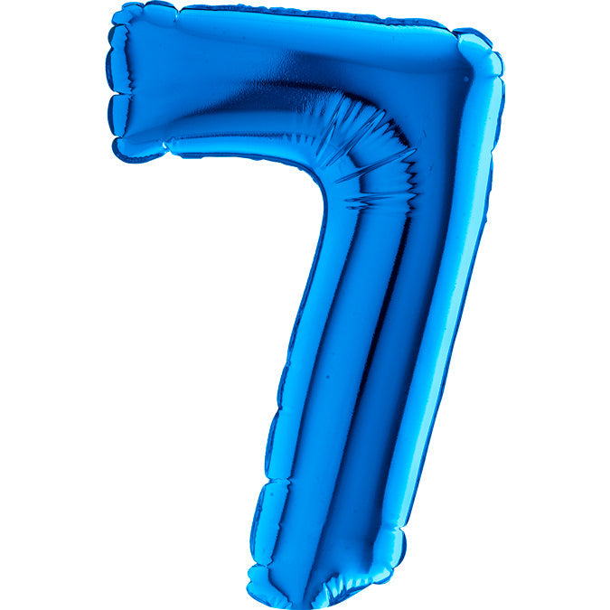 7" Airfill Only (requires heat sealing) Number Balloon 7 Blue