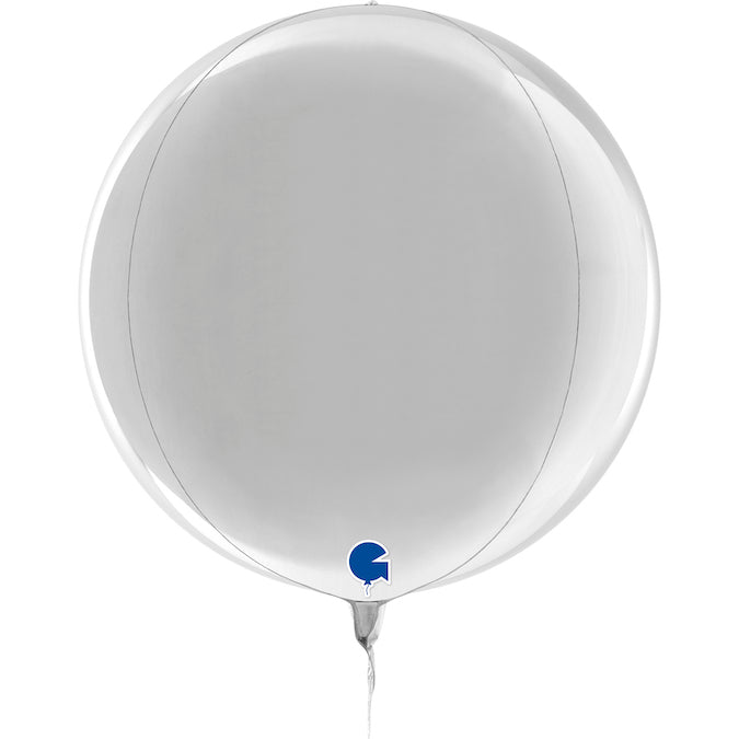 15" (22" Deflated) Globe Silver 4D Foil Balloon