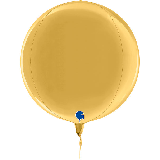 11" (15" Deflated) Globe Yellow Gold 4D Foil Balloon