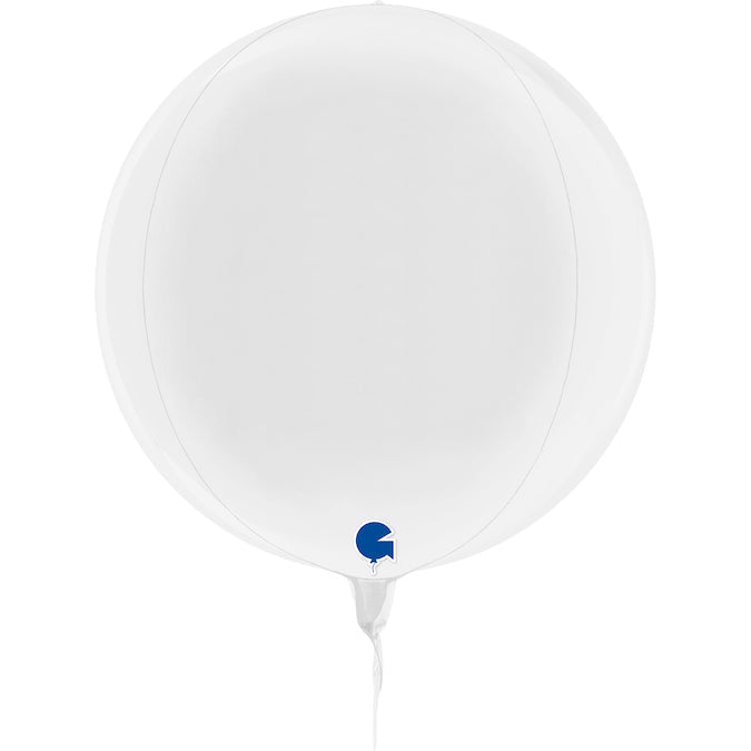 11" (15" Deflated) Globe White 4D Foil Balloon