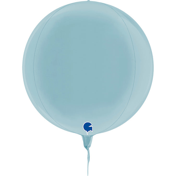 11" (15" Deflated) Globe Pastel Blue 4D Foil Balloon