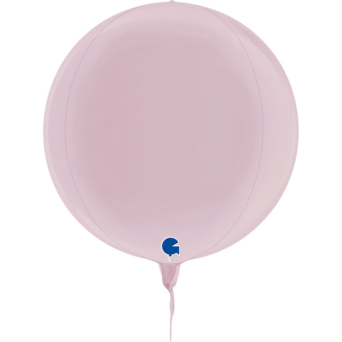 11" (15" Deflated) Globe Pastel Pink 4D Foil Balloon