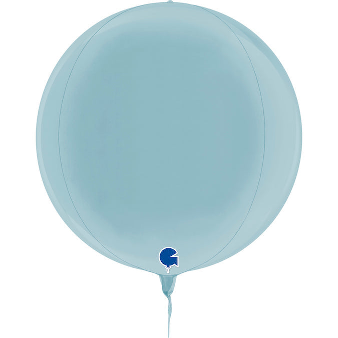 15" (22" Deflated) Globe Pastel Blue 4D Foil Balloon