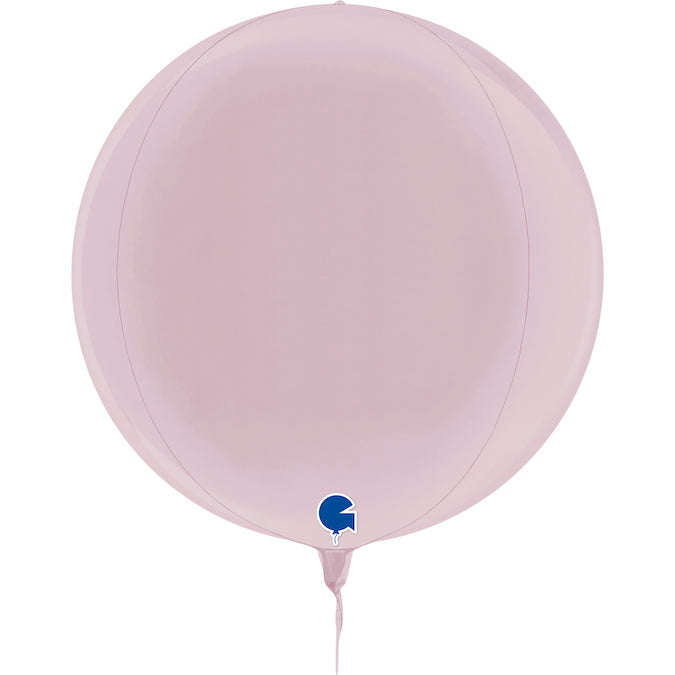 15" (22" Deflated) Globe Pastel Pink 4D Foil Balloon