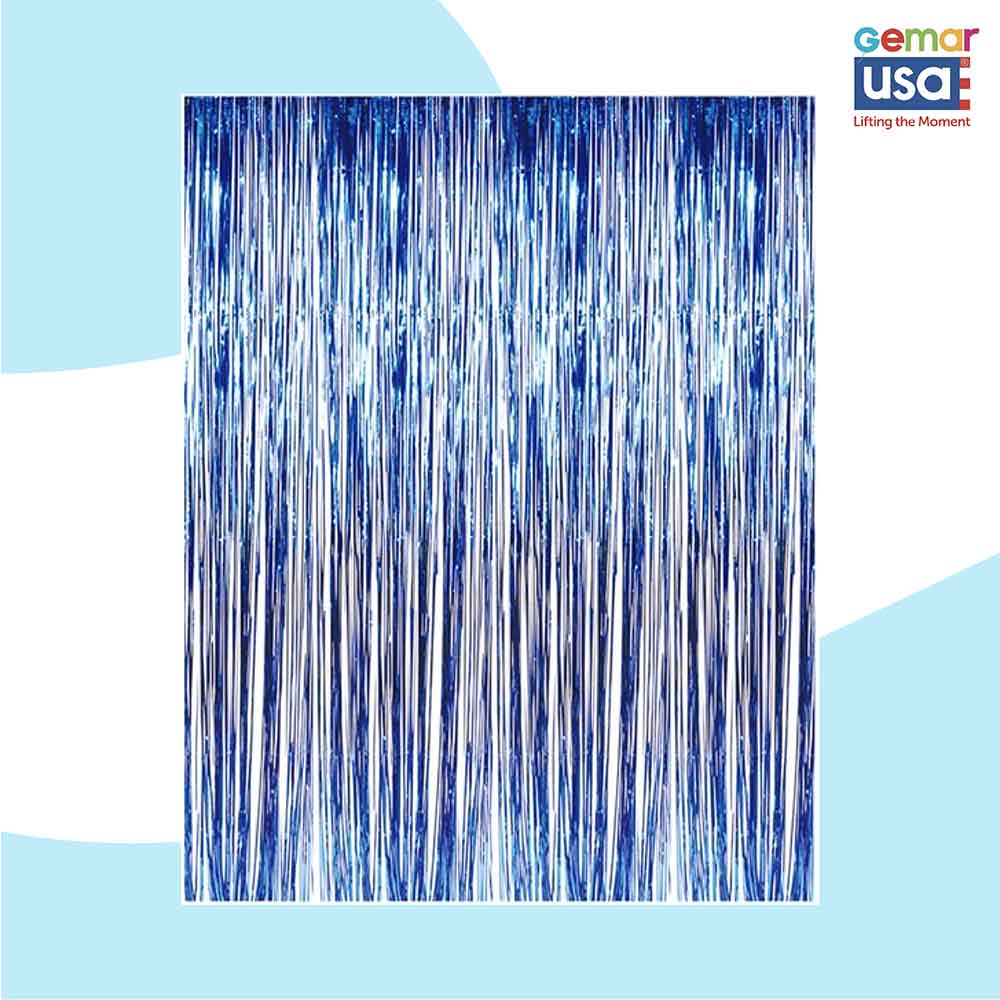 36" X 96" Foil Curtain Backdrop Gemar Blue