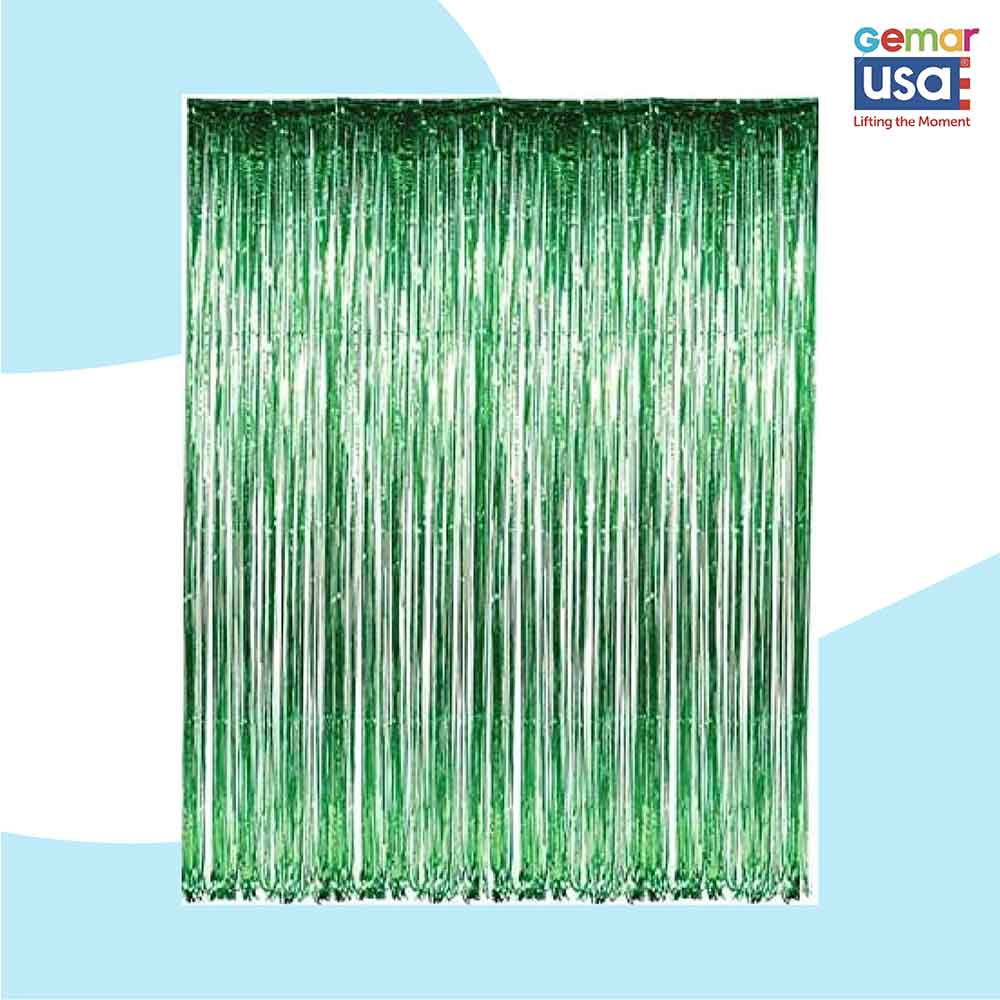 36" X 96" Foil Curtain Backdrop Gemar Green