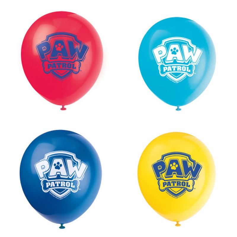 12" (8 Count) Paw Patrol Latex Balloons 2 Sided