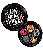 18" Boo La La Sugar Dia De Los Muertos (Day of the Dead) Foil Balloon Brand Tuftex